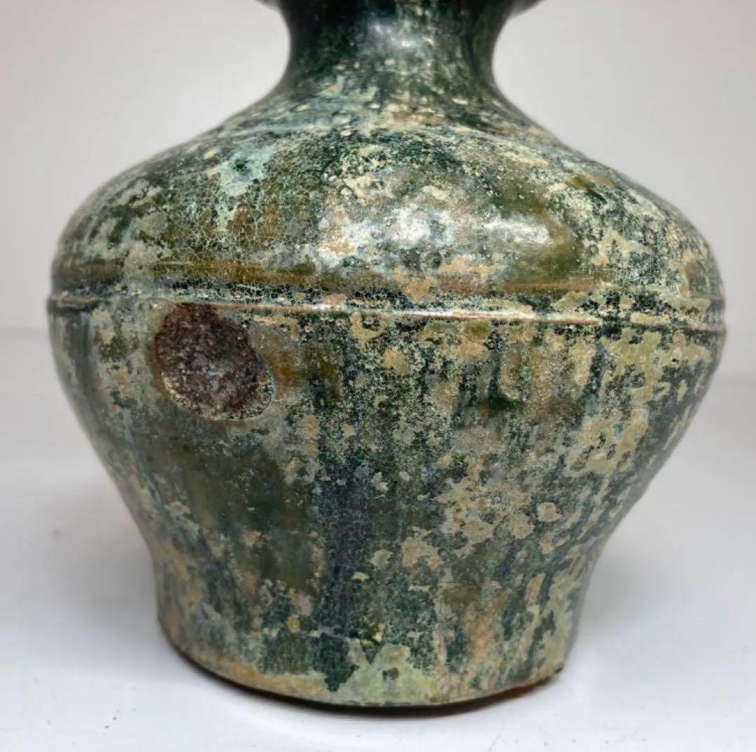 中国 漢時代　漢緑釉壺 高さ13.5cm 陶瓷Y09