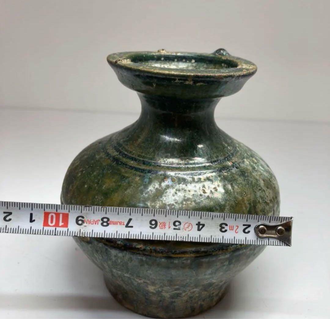 中国 漢時代　漢緑釉壺 高さ13.5cm 陶瓷Y09