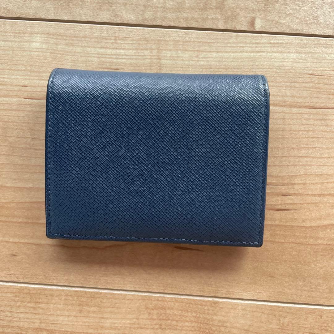 PRADA ネイビー 二つ折り財布 箱付き