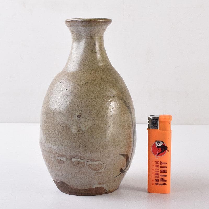 唐津焼　古唐津　絵唐津　草文　一輪生　徳利　時代箱　M　R8659