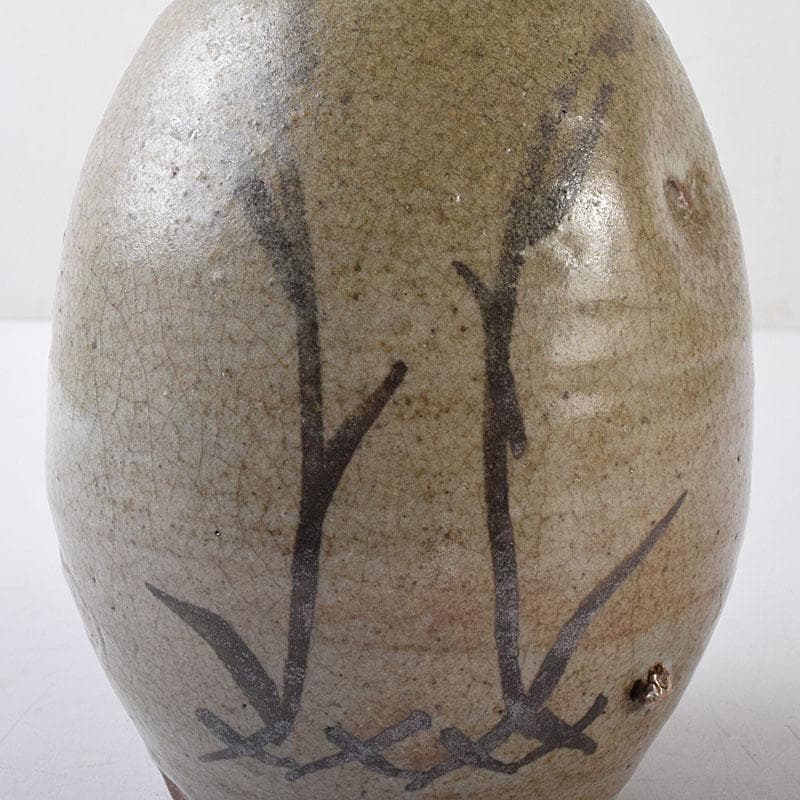 唐津焼　古唐津　絵唐津　草文　一輪生　徳利　時代箱　M　R8659