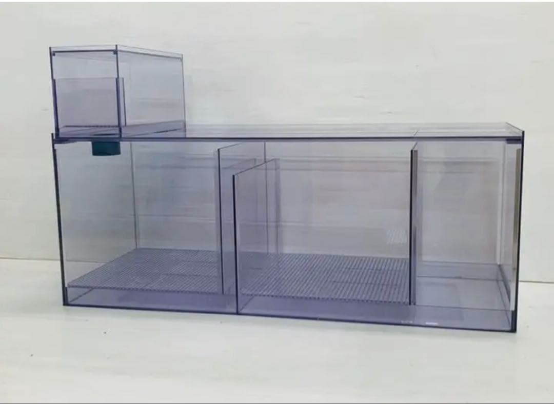 Ｗ600×Ｄ300×Ｈ300 オーバーフロー水槽用塩ビ濾過槽+ウールBOX