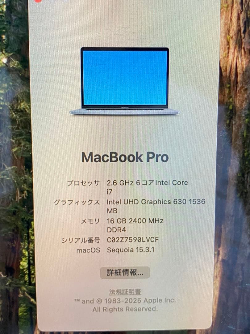 【マサ】MacBook Pro 15インチ Core i7 16GB