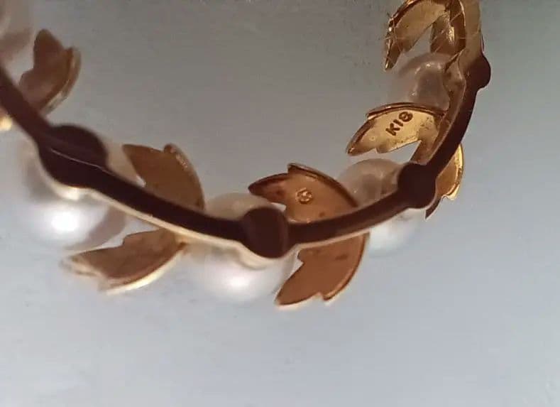 い*な様 ミキモト　K18　月桂樹　パール　ブローチ　真珠　金　卒園式　入学式