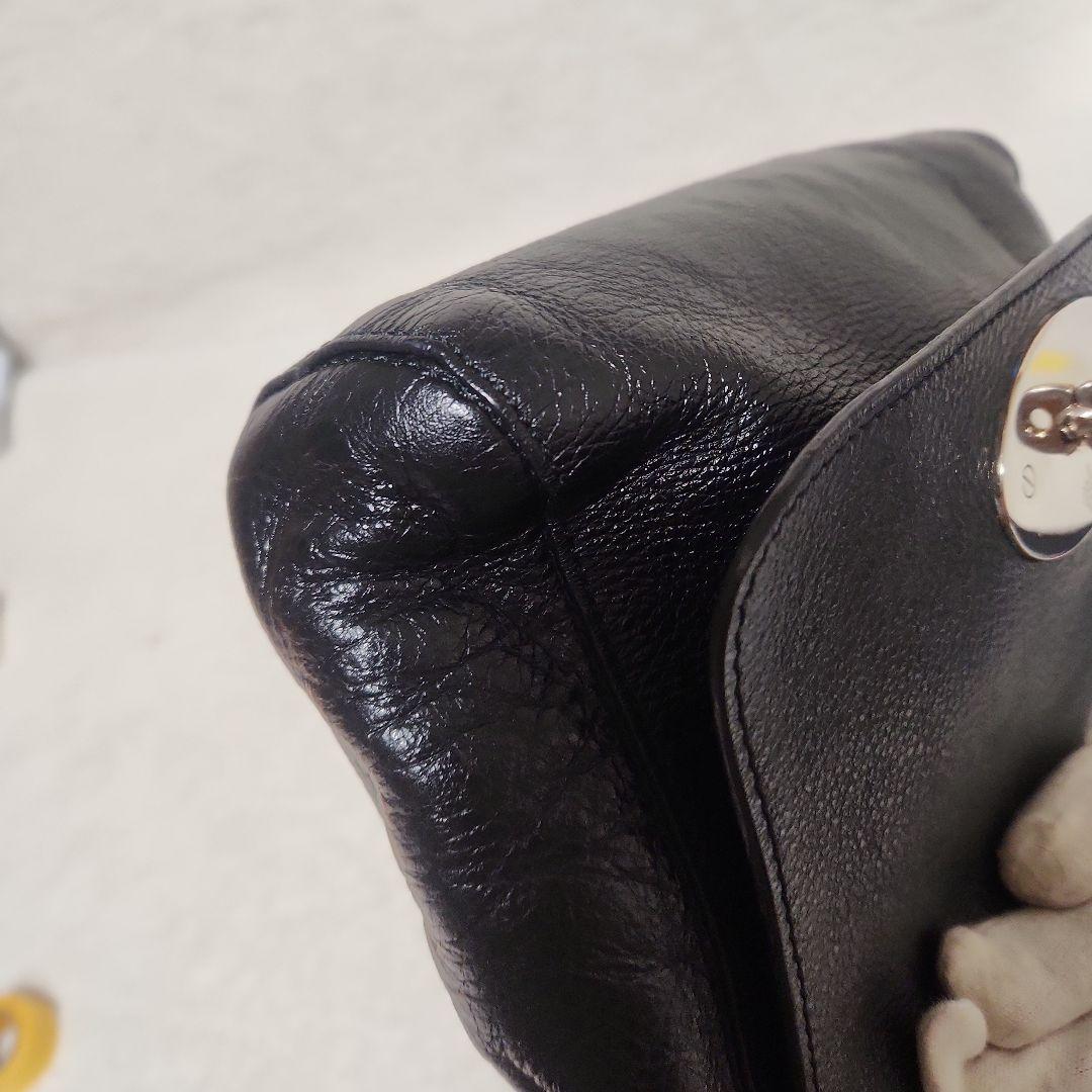 現行　マルベリー　ショルダーバッグ　リリー　ブラック　グロッシーゴート　チェーン