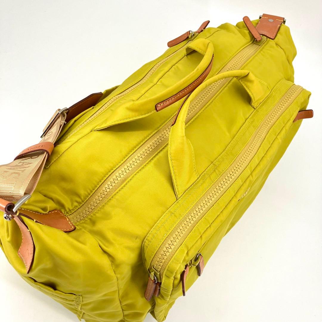ラナイトランジット 2way ボストンバッグ ハンド 収納多数 大容量 イエロー