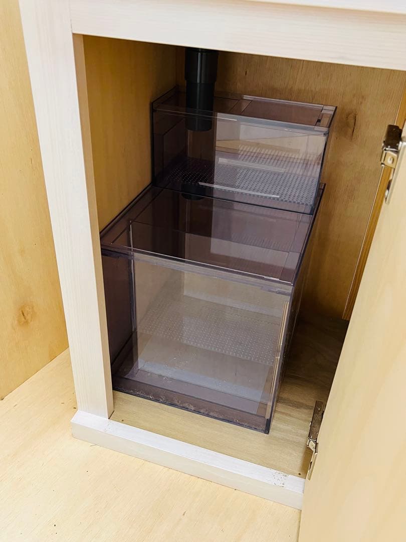 特注フランジ付き仕様450キューブ　オーバーフロー水槽