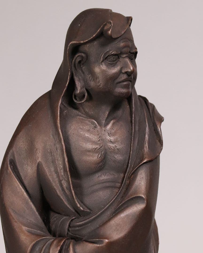 鋳銅製 高村光雲 原型 達磨大師 立像 共箱 置物 銅像 仏像【MA209】