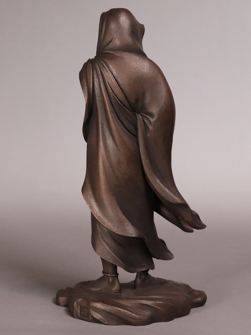 鋳銅製 高村光雲 原型 達磨大師 立像 共箱 置物 銅像 仏像【MA209】