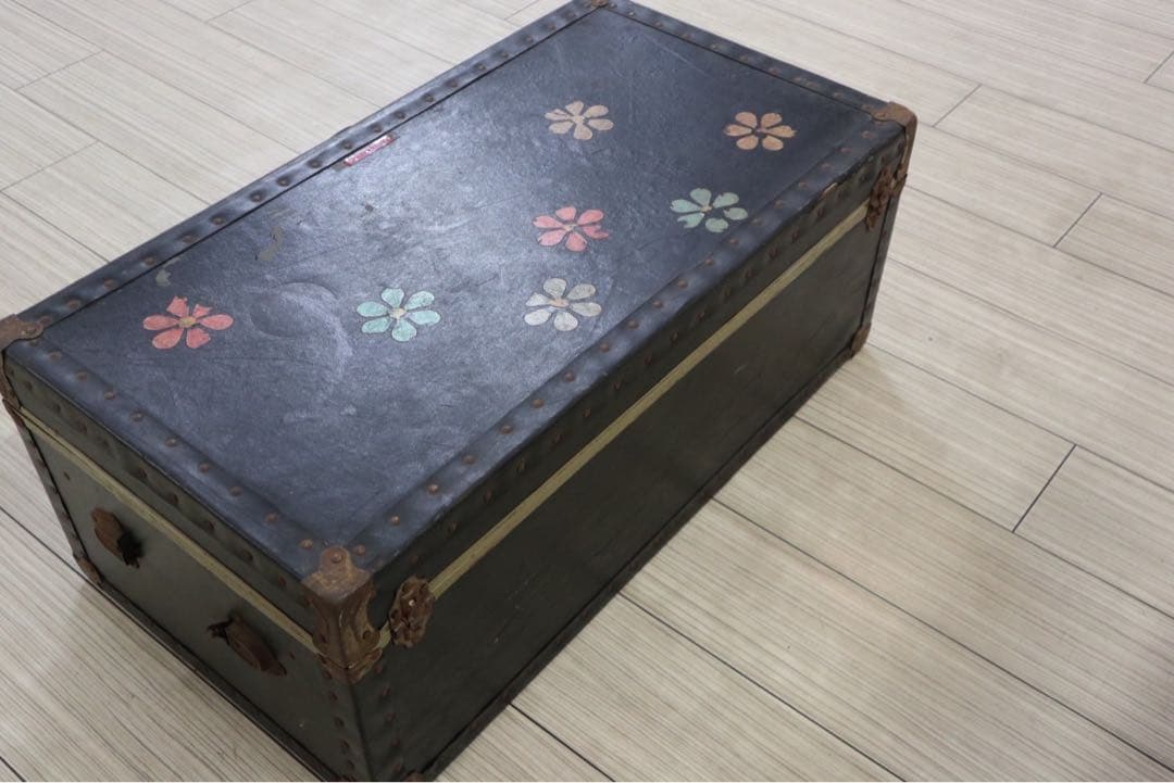 アメリカン　ヴィンテージ　家具　収納ボックス　トランク　アンティーク　花柄