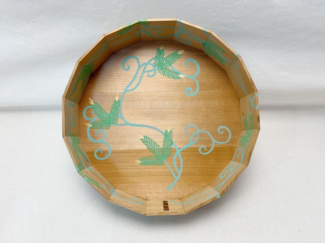 茶道具 玄々斎好写 杉折曲 松唐草絵炭斗 杉折曲十六角 炭取 炭箱 元箱