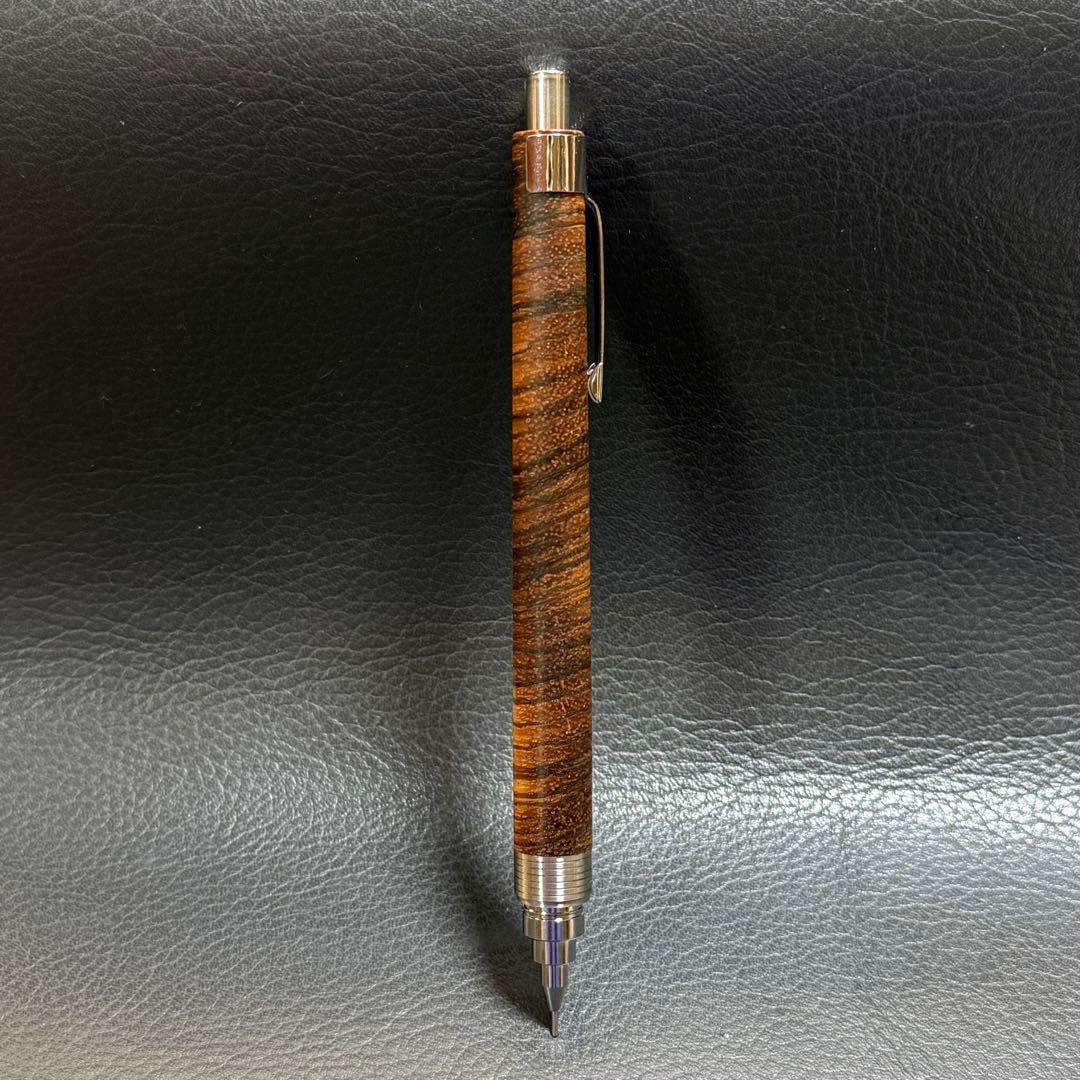 210ゼブラウッド横目スタビ　木製シャーペン　超低重心(溝付き) ステンレス