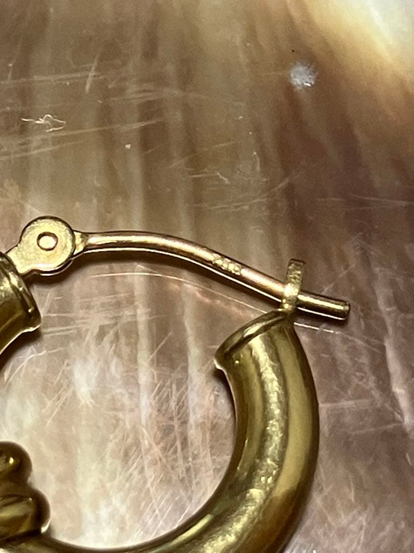 K18 ゴールド　パール　フープ　ピアス