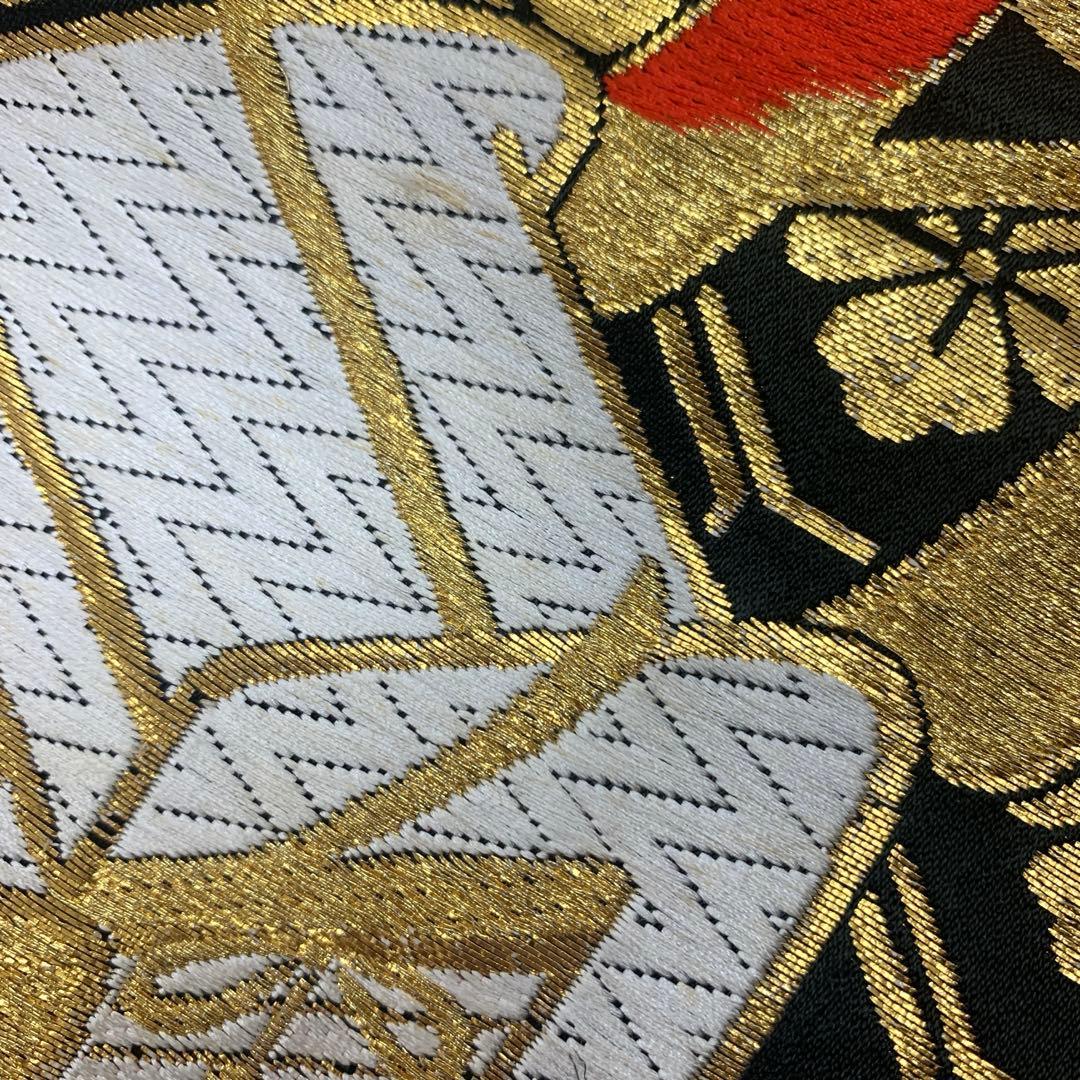 512ag34□七五三 七歳 女児 着物&袋帯 扇 鹿の子 白□状態良好