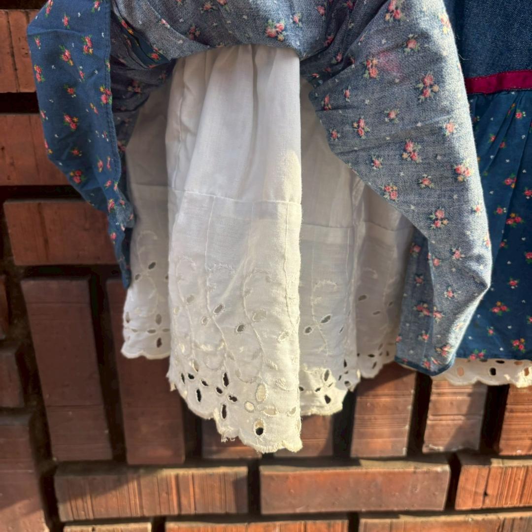 70s vintage gunne sax デニム×キルト スカート　Q267