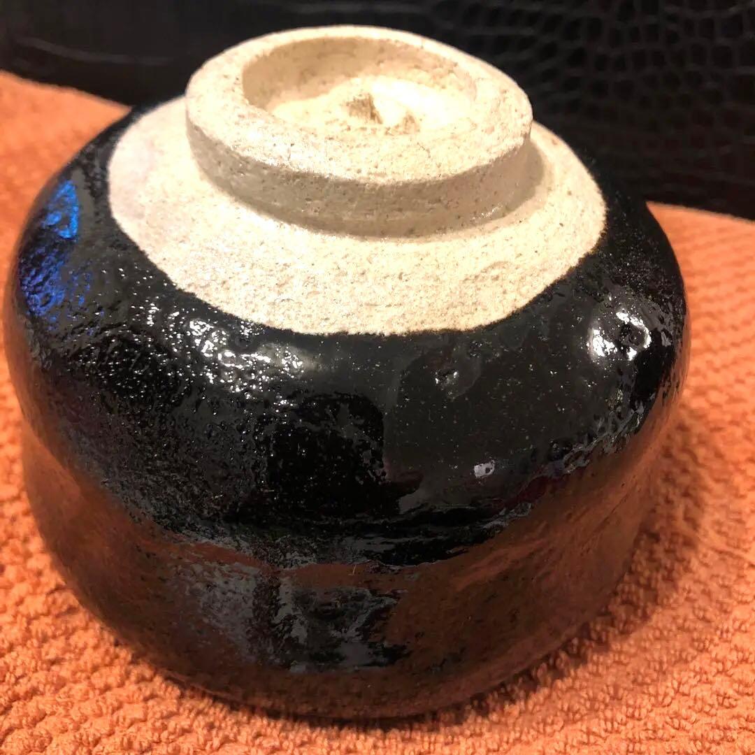 黒楽茶碗　底に 楽 の刻印 抹茶碗 茶器 茶道具