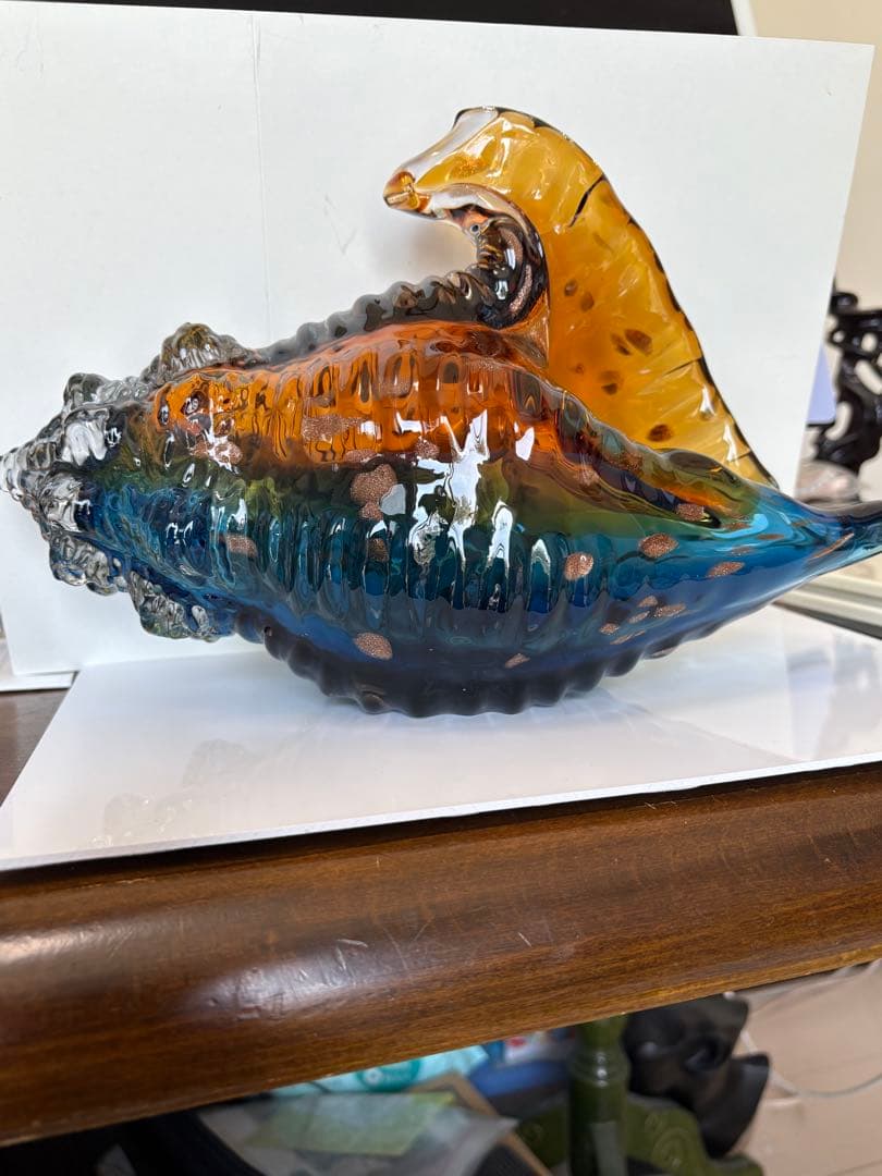 ❤️買い得　✳ 3kg 超綺麗　琉璃　手作り　可愛い　ほら貝形　芸術品　Ｂ