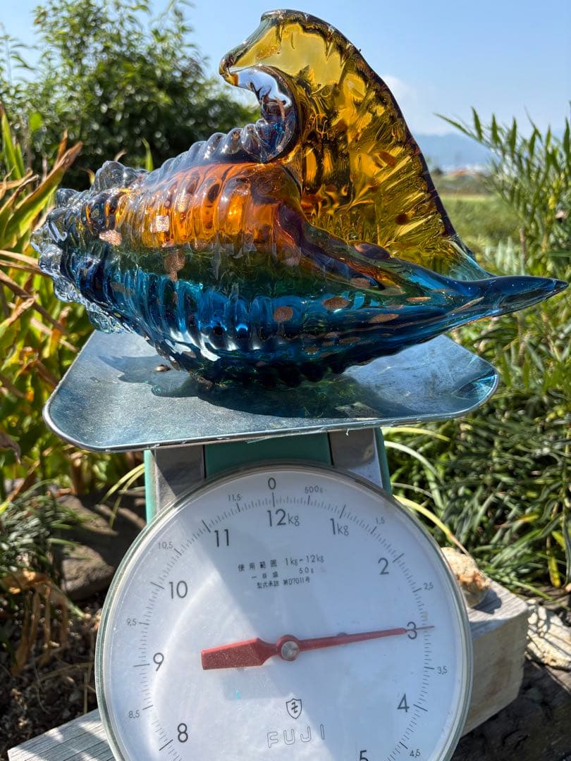 ❤️買い得　✳ 3kg 超綺麗　琉璃　手作り　可愛い　ほら貝形　芸術品　Ｂ