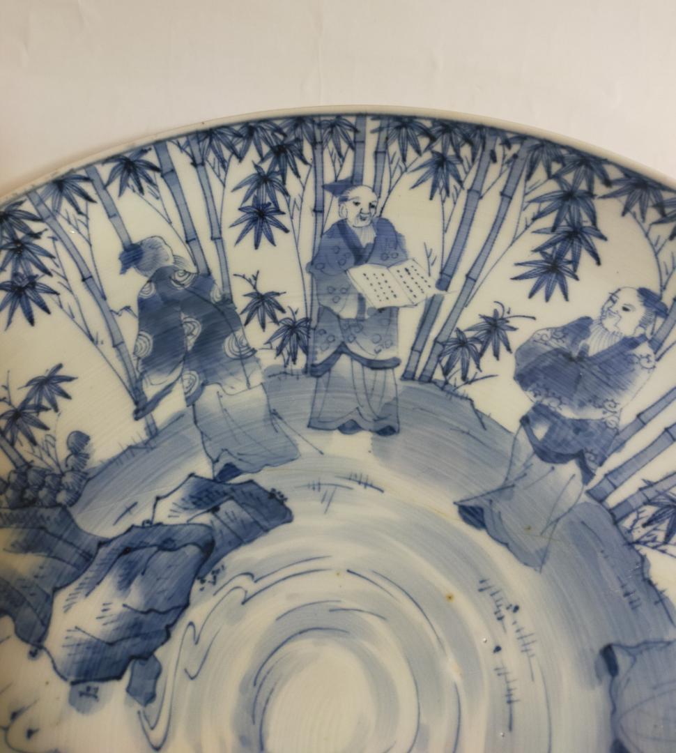 古伊万里染付竹林七賢人大皿