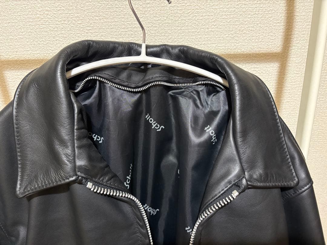 Schott ショット　652 ライダース　シングル　襟付き　ブラック　40