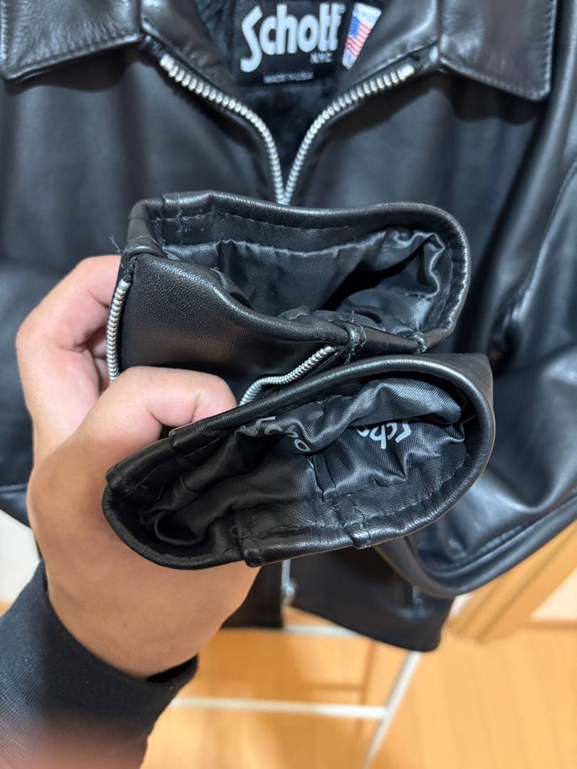 Schott ショット　652 ライダース　シングル　襟付き　ブラック　40