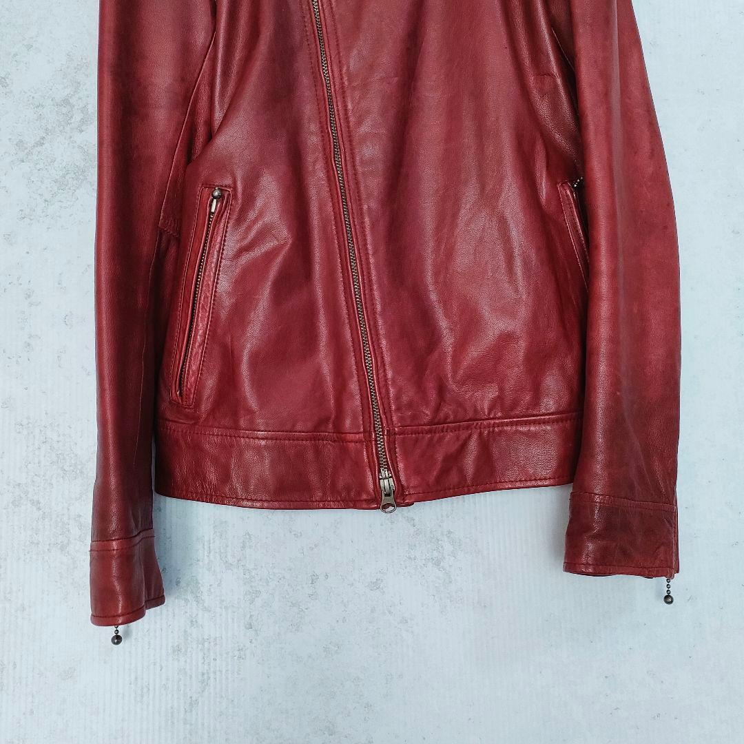 glamb　羊革　レザージャケット　シングル　 赤　メンズ