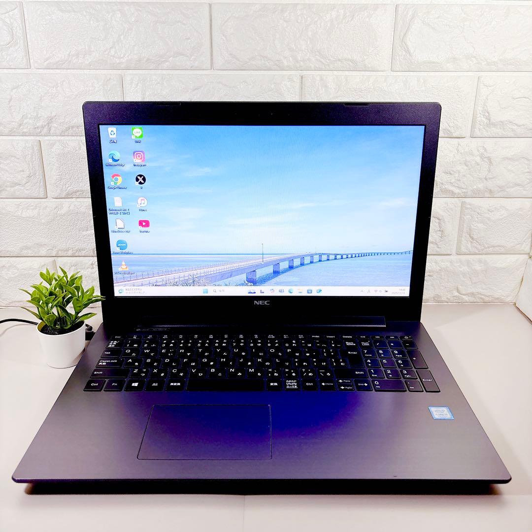 新品SSDで快適動作✨メモリ8GB カメラ付き 第7世代 ノートパソコン NEC