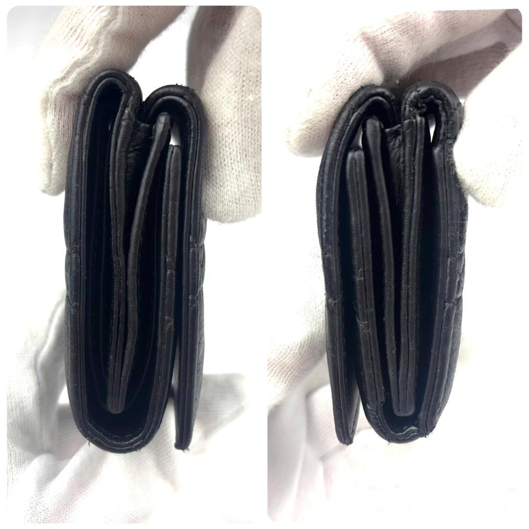 【極極美品】Dior⭐ディオール【カロ カナージュ】三つ折り財布⭐コンパクト 黒