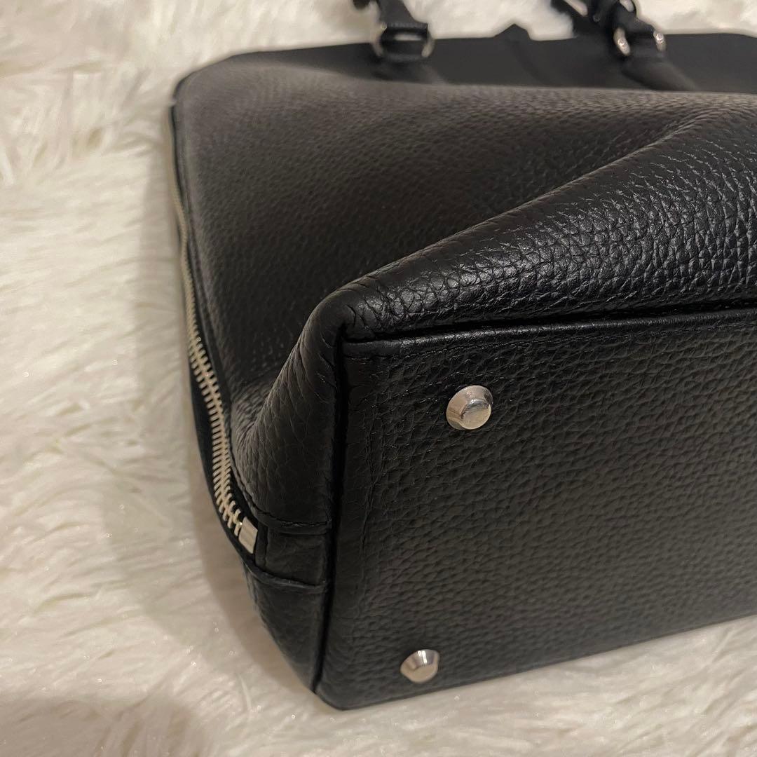 ユナイテッドアローズ ラウンド ビジネスバッグ オールレザー ブラック