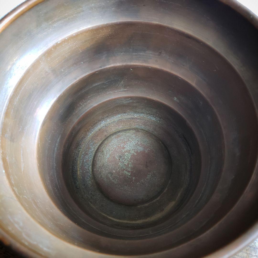 銅器 ゴミ箱 植木鉢カバー 物入れ スペースエイジ 銘 富士 70s 80s