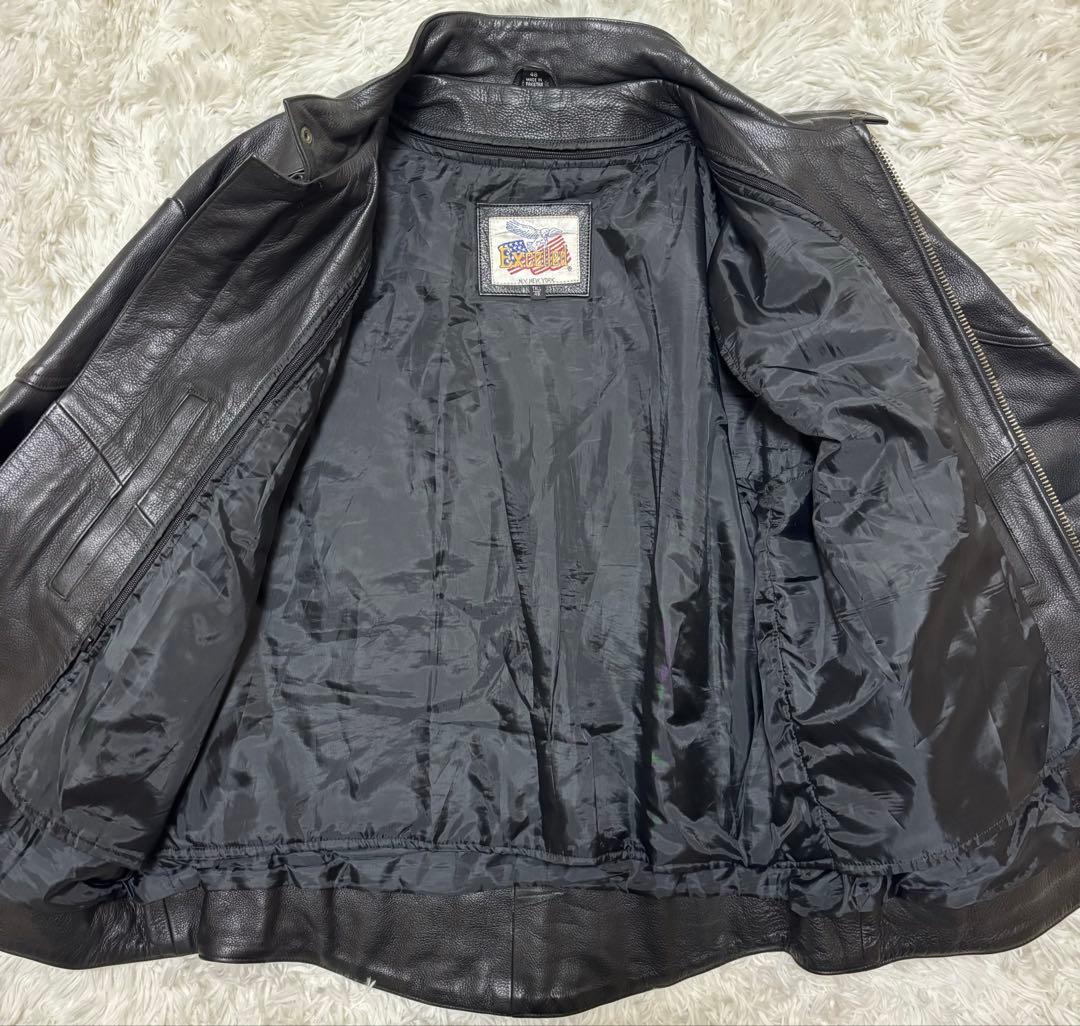【稀少4XL】Excelled 本革　ライダースジャケット90s vintage