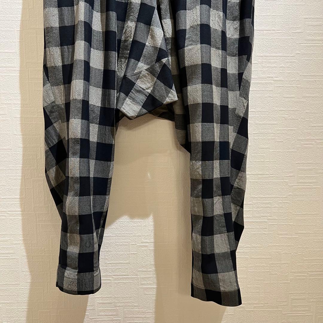 Y's チェック柄 サルエルパンツ ワイドパンツ