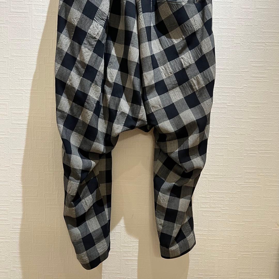 Y's チェック柄 サルエルパンツ ワイドパンツ