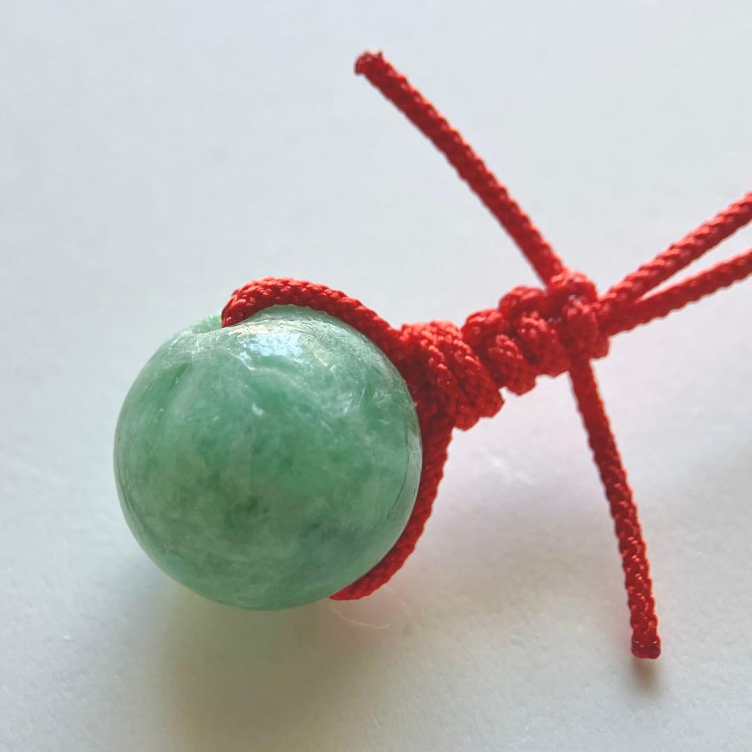 糸魚川翡翠 丸玉ストラップ