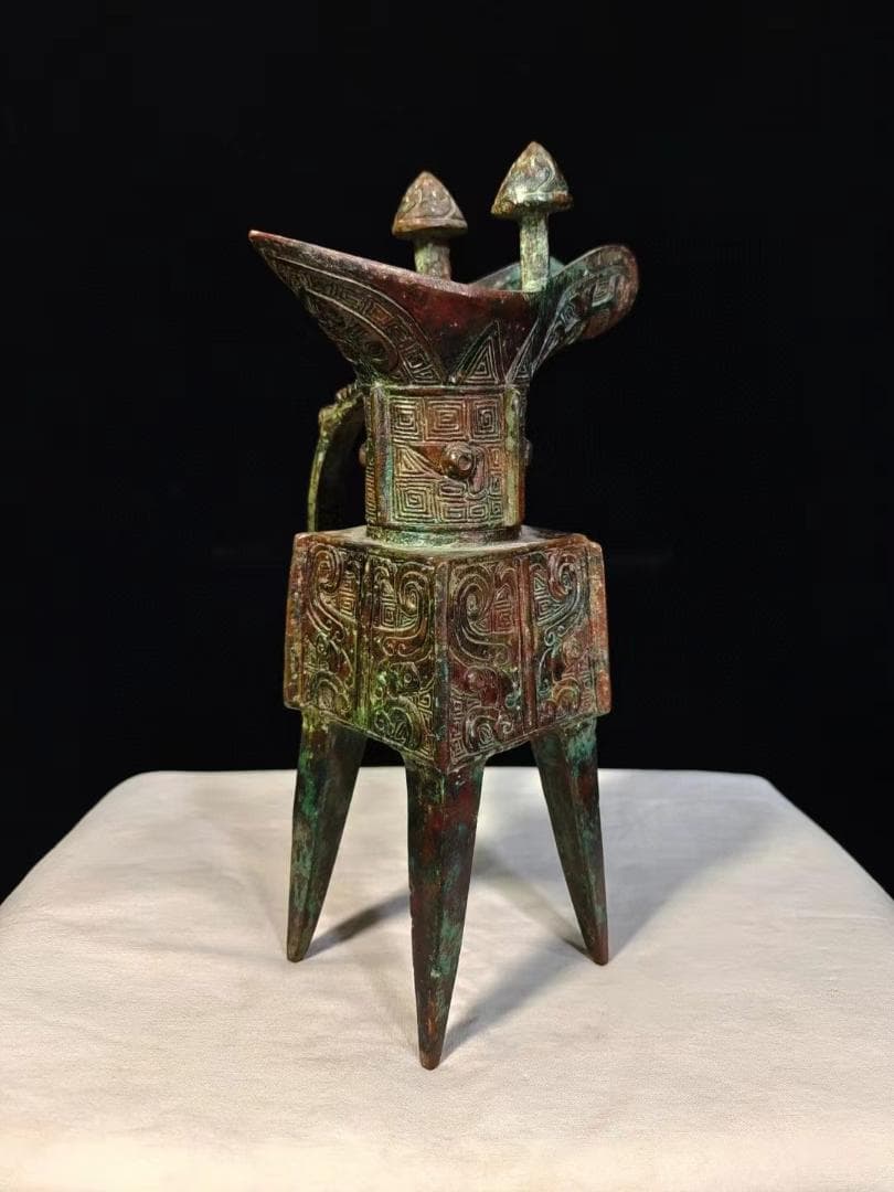 中国古美術品·旧蔵珍品·貴族用器皿·古青銅器★爵杯★飲酒器·文房置物·風水開運