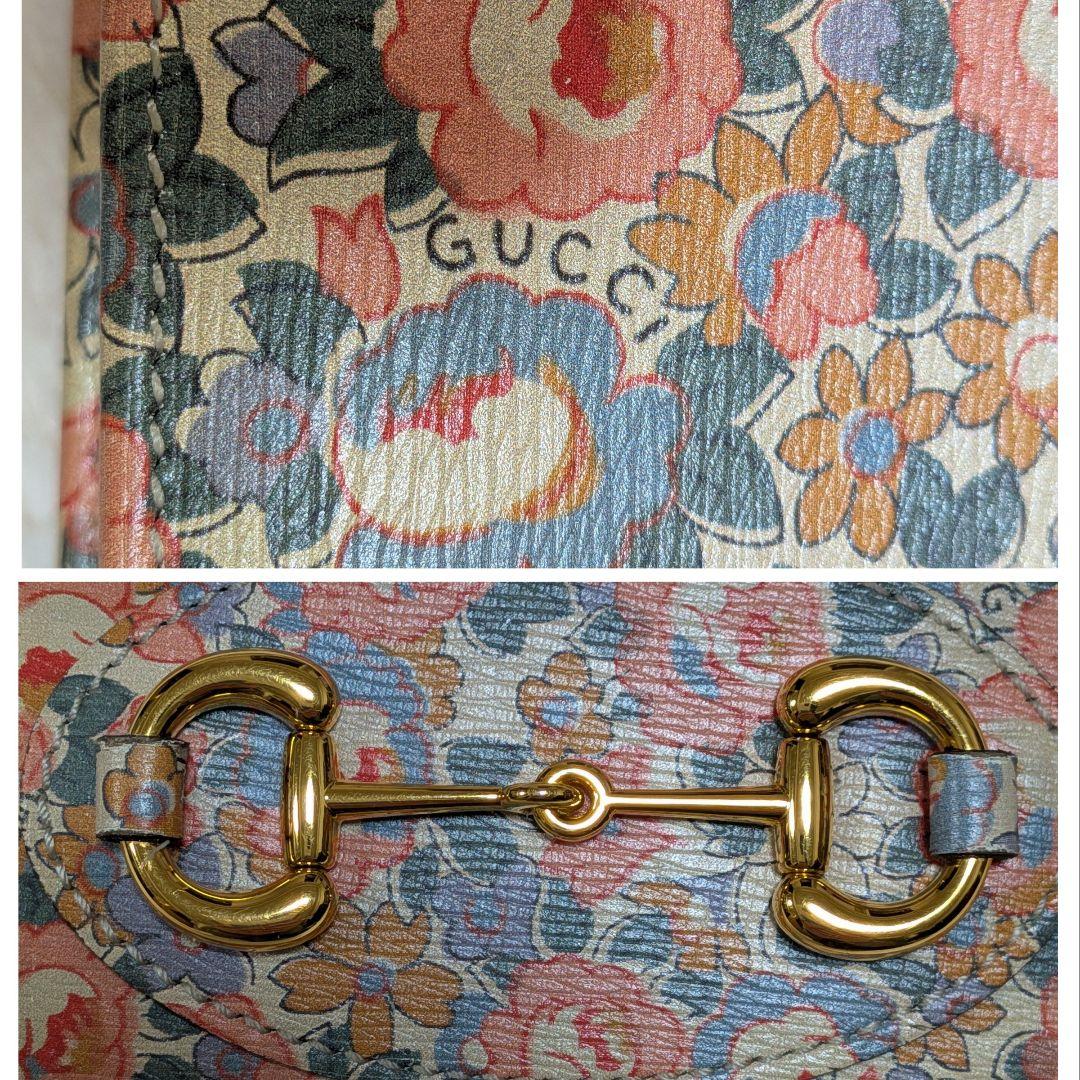 希少✨️グッチ × リバティ 二つ折り財布 コンパクトウォレット ホースビット