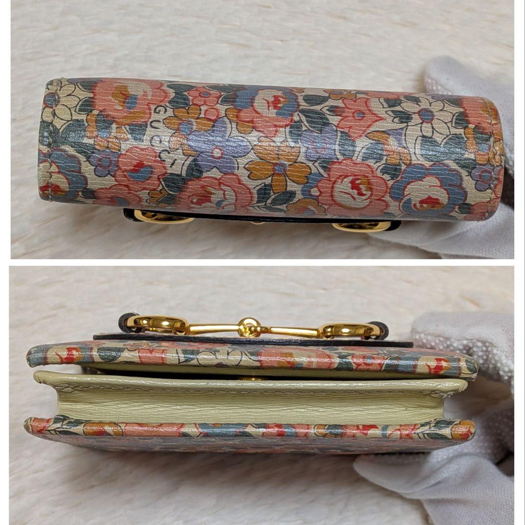 希少✨️グッチ × リバティ 二つ折り財布 コンパクトウォレット ホースビット