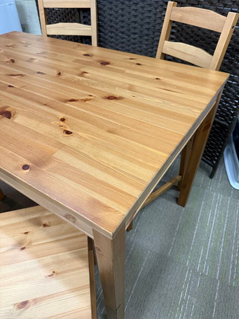 【洗浄消毒作業済】IKEA ダイニングテーブル&チェア4脚　ヨックモック