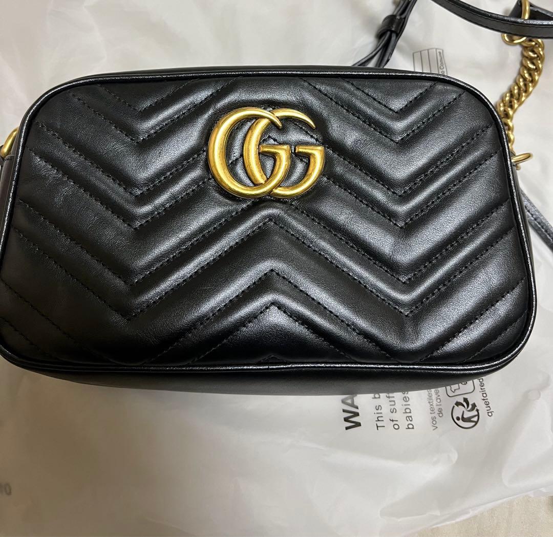 GUCCI マーモント ブラック GGロゴ ショルダーバッグ グッチ