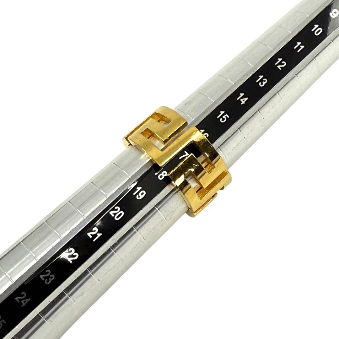 【美品】ヴェルサーチ　グレカ　ゴールド　リング　指輪　ロゴ　刻印