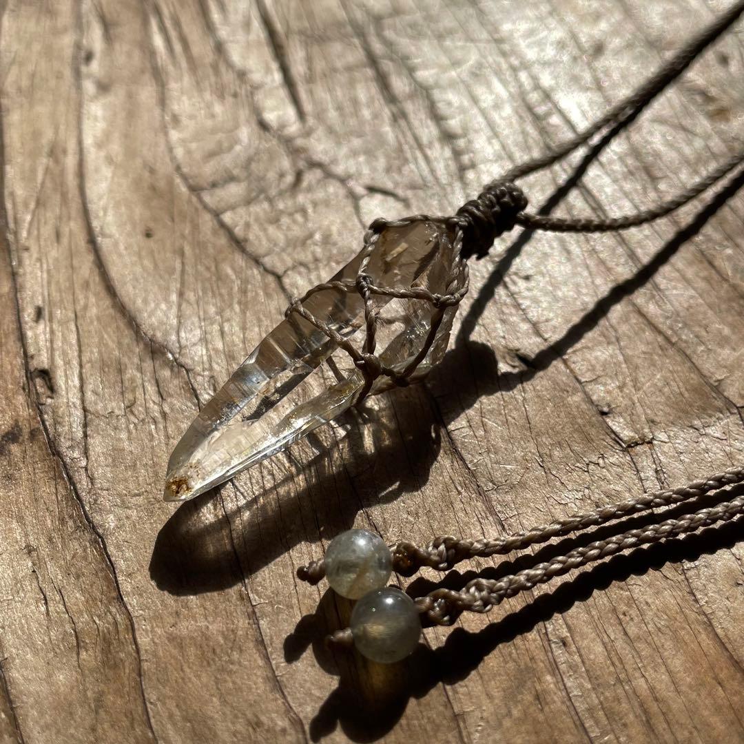 ヒマラヤ水晶 ガネッシュヒマール ＊ マクラメネックレス ペンダント 11