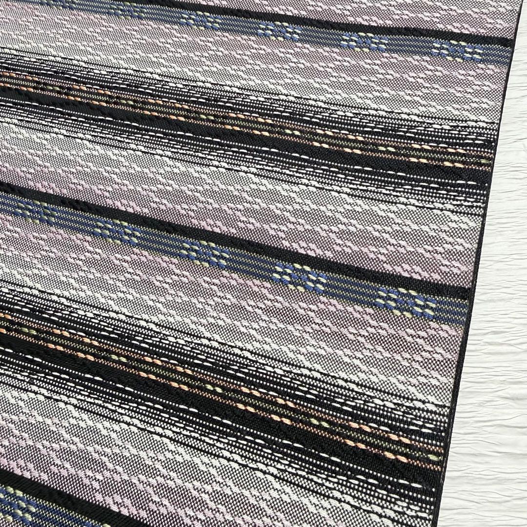 m-61 花織 袋帯 正絹 六通 美品