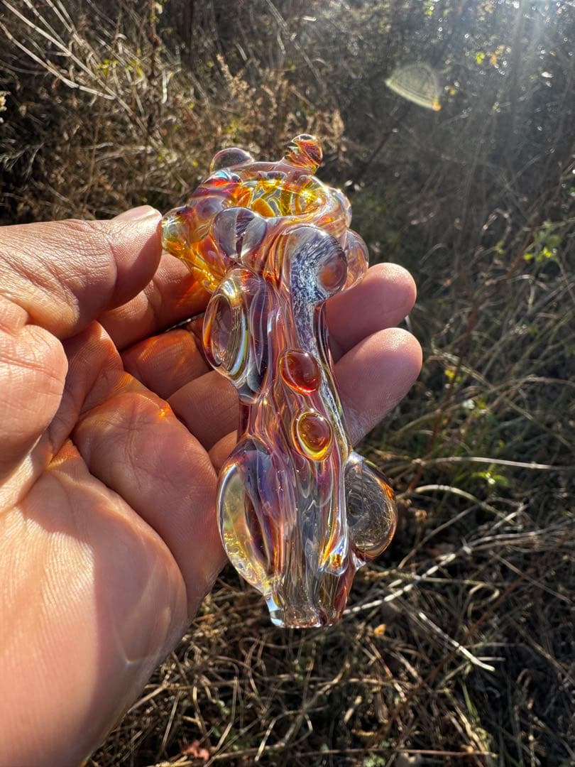 工芸品 Dropped hummer type Amber wood pipe