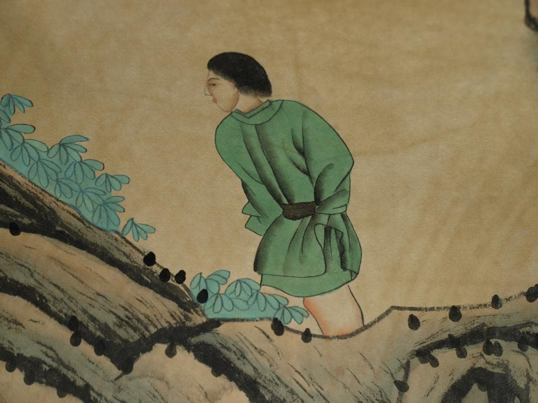 中国清時代の人物図　肉筆絵　激安骨董品 古美術 BD089A2-3