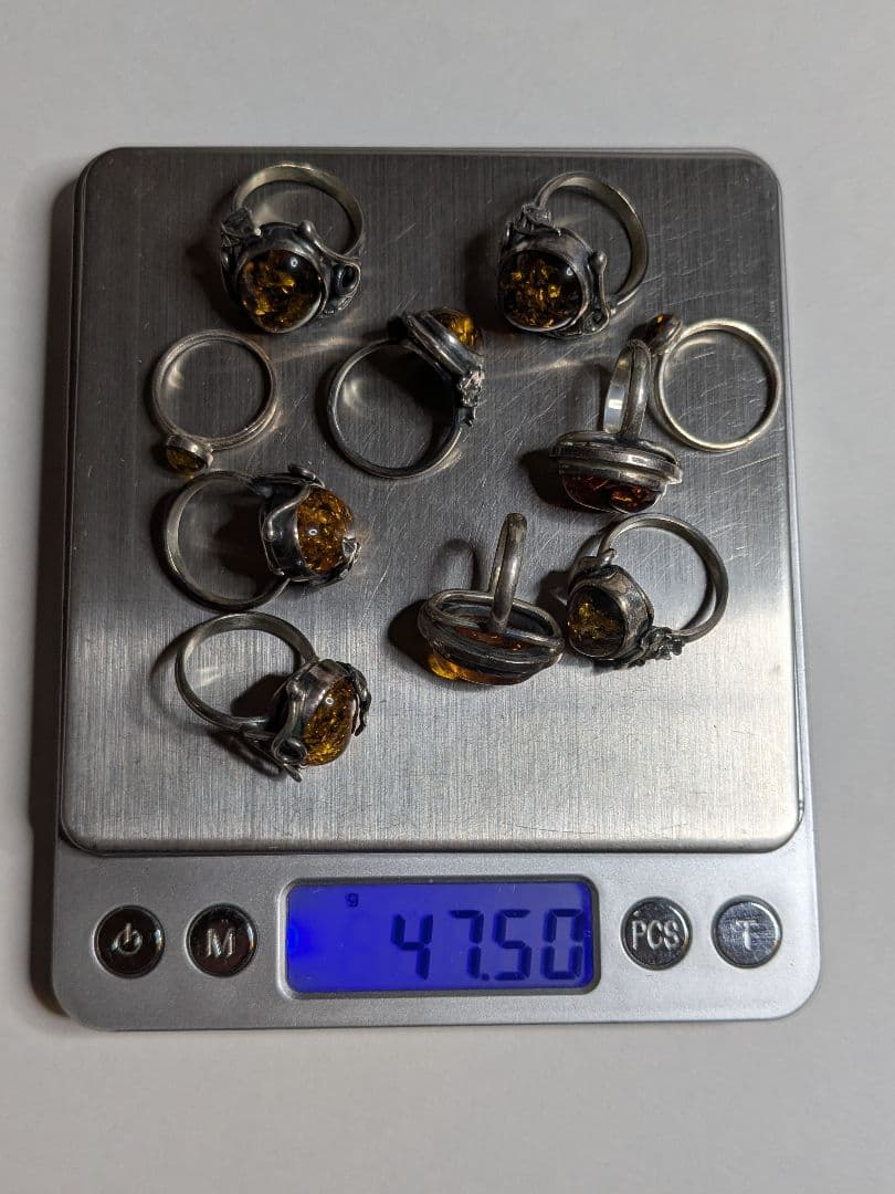 琥珀 シルバー 925 リング まとめ売り ヴィンテージ