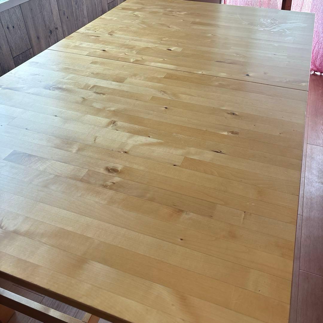 IKEA ノールデン無垢材伸縮ダイニングテーブル 【引取り可 大阪】