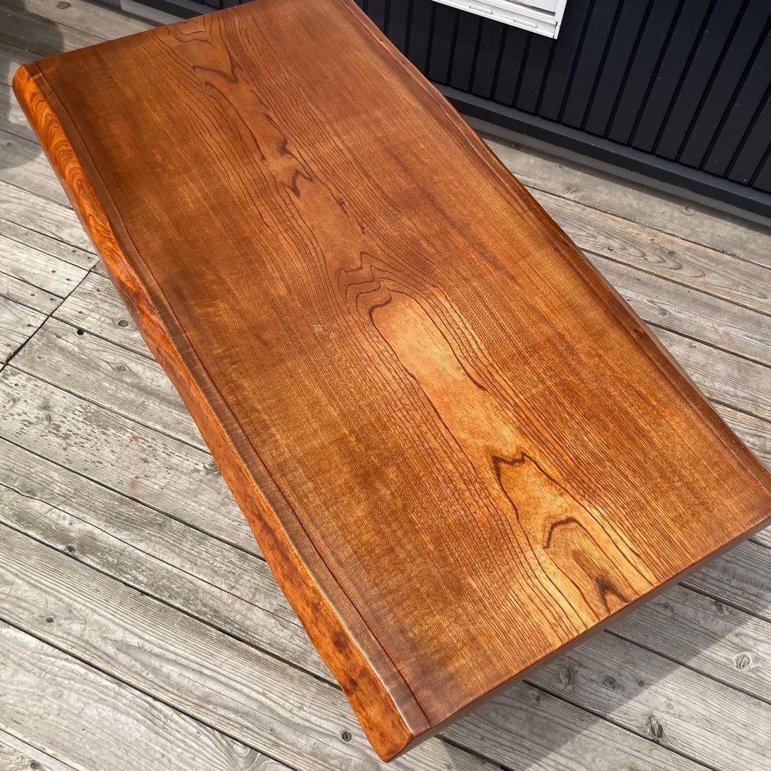 昭和レトロ 木製 天然木 一枚板 脚付き座卓 ちゃぶ台 センターテーブル 古家具