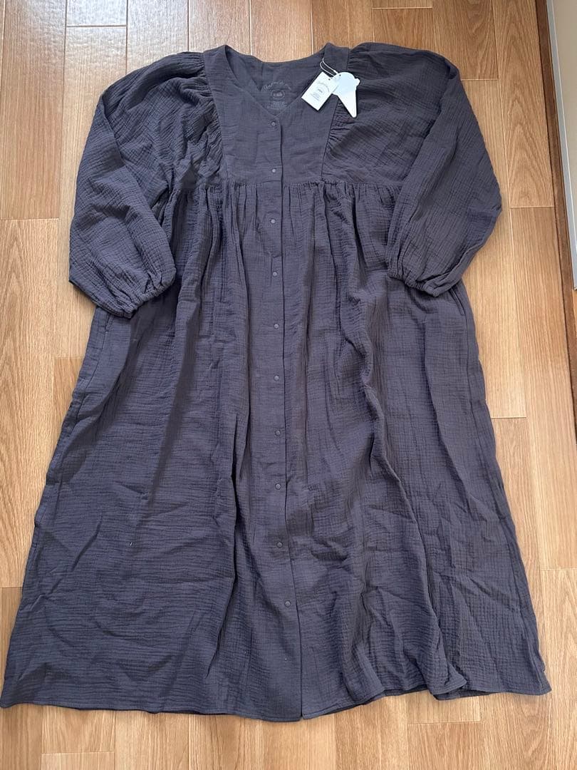 ジェラートピケ　マタニティ　ワンピース　グレー