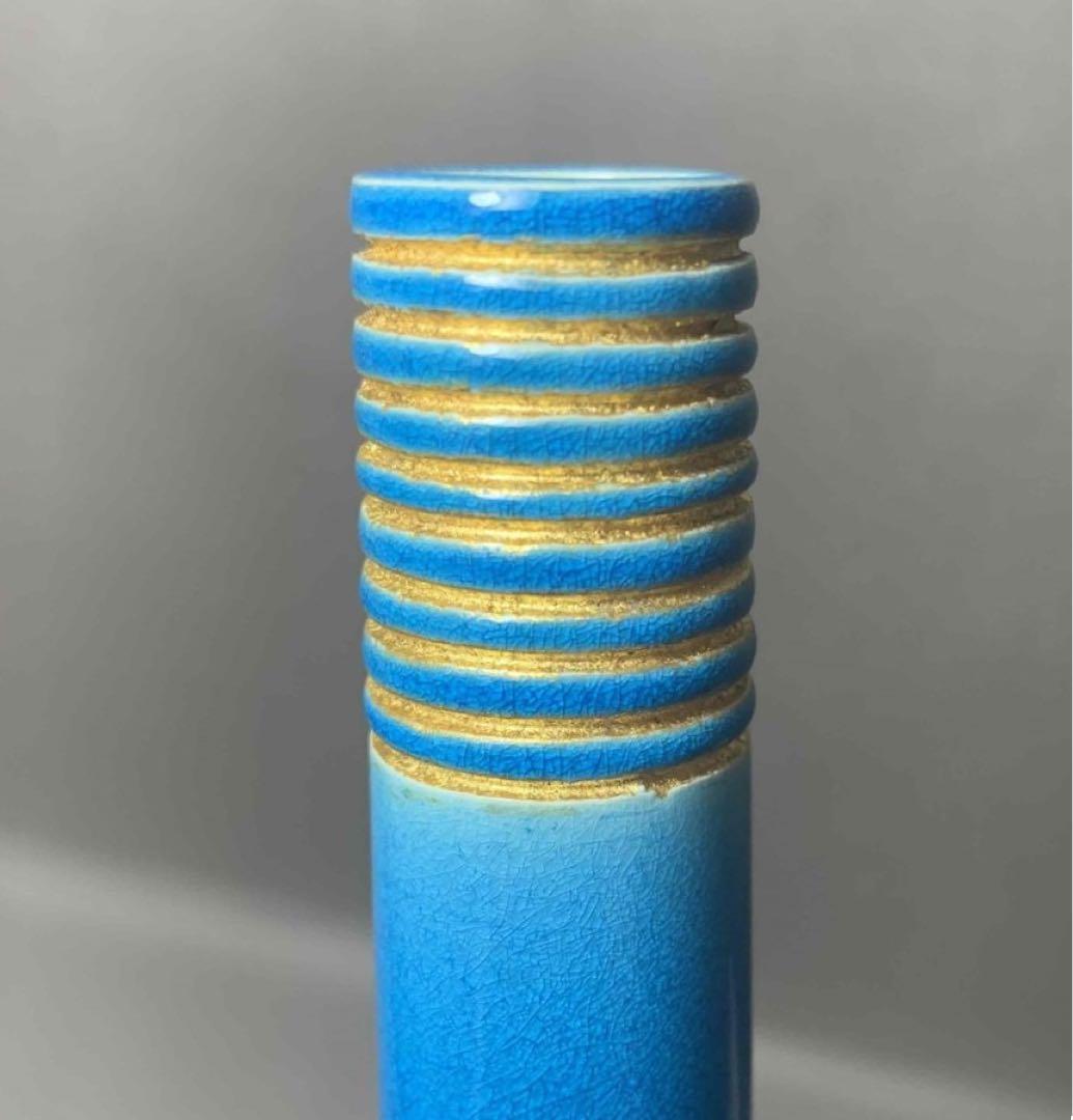 茶道具　交趾鶴首花入　永楽善五郎