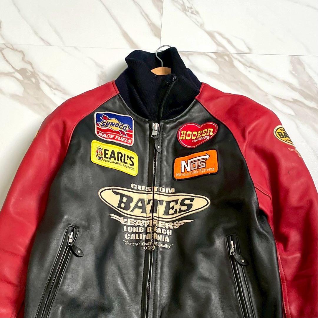 【美品・XL✨】BATES 3way ライダースジャケット ワッペン ライナー